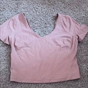 Women's Pink V-Neck Top